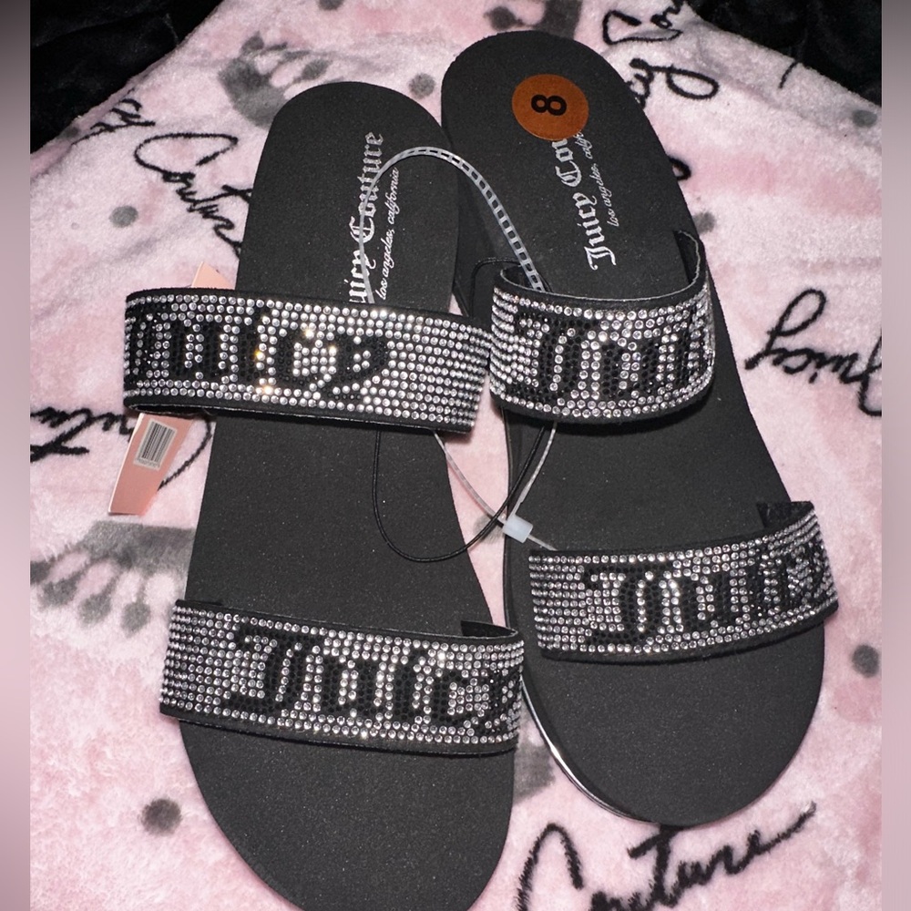 Juicy Couture rhinestone wedge sandals - Picture 1 of 5